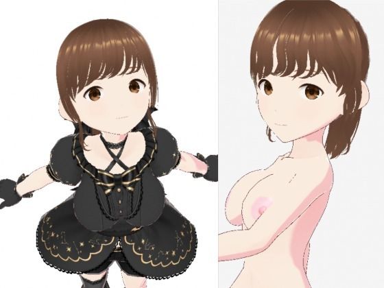 黒いドレスを着たお姉さん（セリフなし  3DCGモデル  イラスト集）